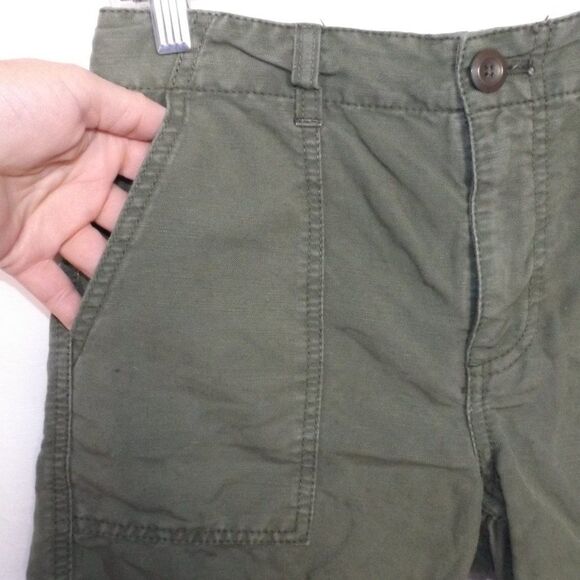 J.CREW Shorts, 00, Army green, Cut-offs, Zipper fly, 4 Pockets, Linen-cotton - Picture 3 of 12